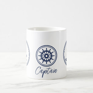 Mug Capitaine's Coffee Mug, Ancre bleue et roue du nav