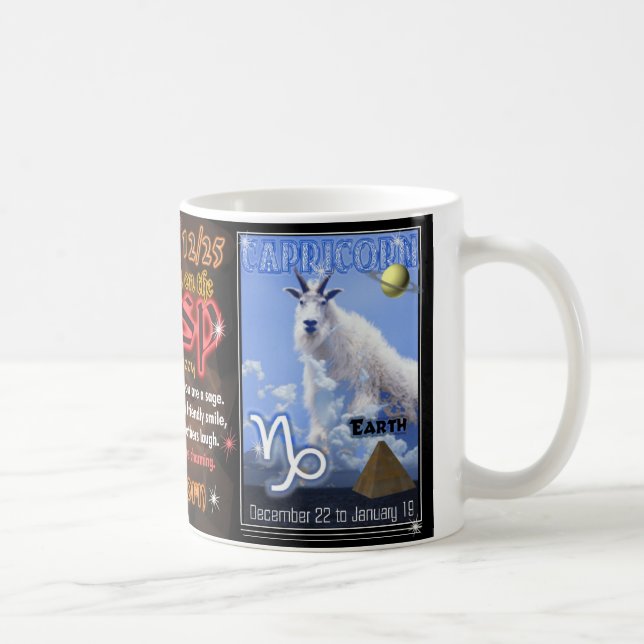 Mug Capricorne de Sagittaire de tranchant de zodiaque (Droite)