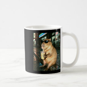Mug Capybara buvant du café glacé, capybara photo mème