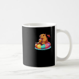 Mug Capybara En Vacances Flottant Avec Un Sticker À Qu