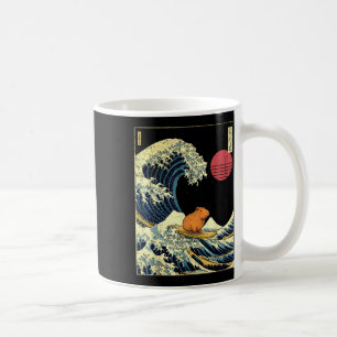 Mug Capybara japonais vague de Kanagawa drôle de surf