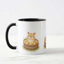 Capybara mignon à l'aquarelle dans un bain à remou