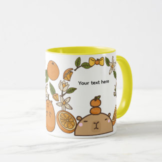 Mug Capybara mignon avec des oranges