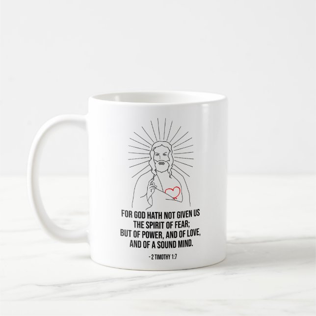 Mug Car Dieu Ne Nous A Pas Donné L'Esprit De Peur (Gauche)