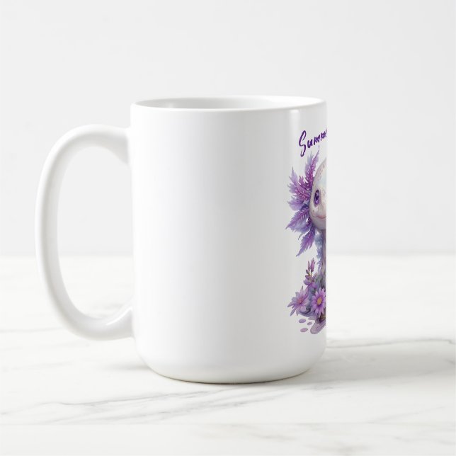 Mug Caractère Axolotl adorable avec conception de text (Gauche)