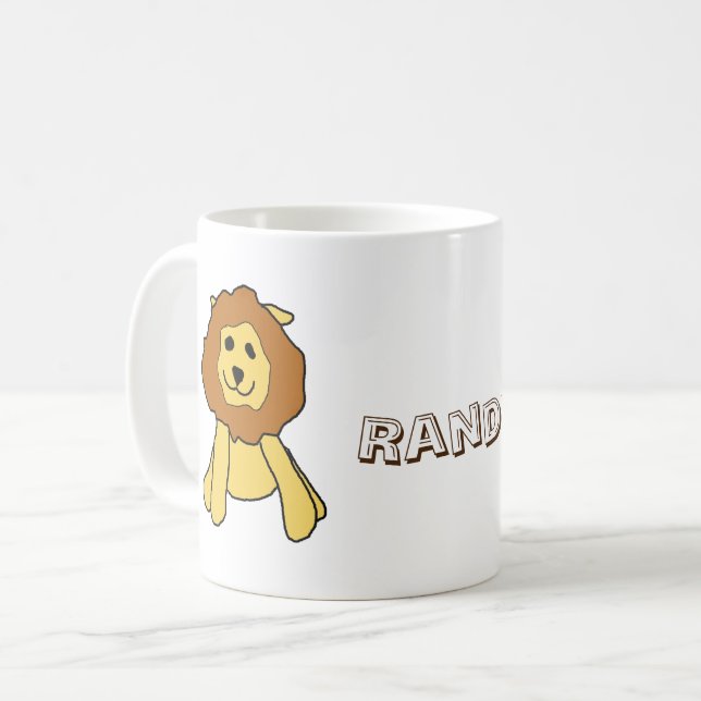 Mug - Caractère de lion avec nom (Devant gauche)