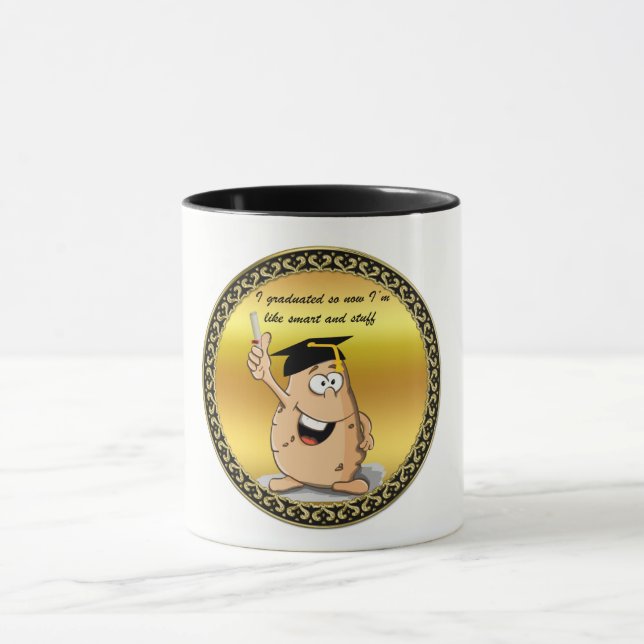 Mug Caractère de pomme de terre d'obtention du diplôme (Centre)