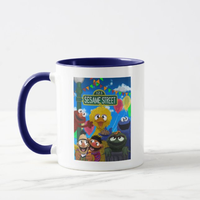 Mug Caractères de rue Sésame | Scène de parti (Gauche)