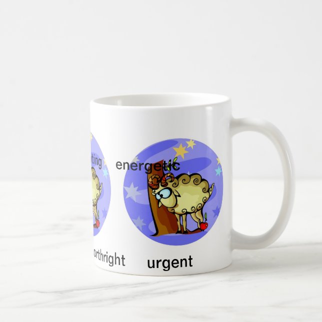 Mug Caractéristiques personnalisables Aries Carton mig (Droite)