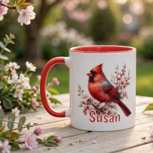 Mug Cardinal aquarelle personnalisé
