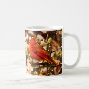 Mug Cardinal dans des fleurs d'Apple