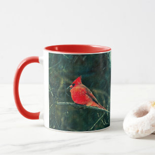 Mug Cardinal d'hiver en tempête de neige - Amélioré