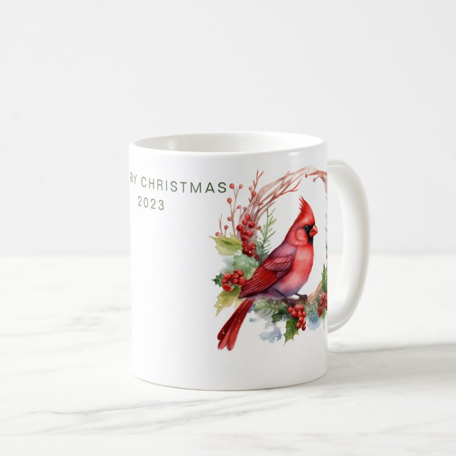 Mug Cardinal Joyeux Noël personnalisé (Devant droit)