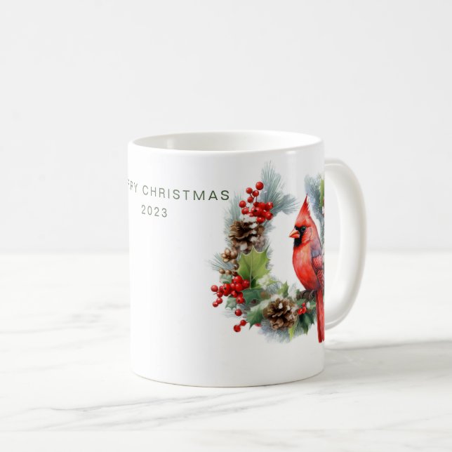 Mug Cardinal Joyeux Noël personnalisé (Devant droit)