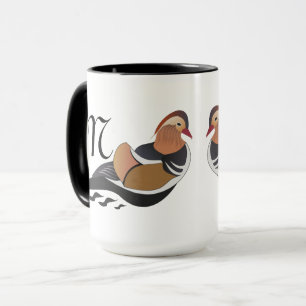 Mug Caricature adorable Mandarin Canard de natation