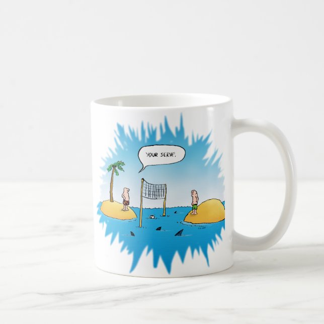 Mug Caricature amusante de Shark Volleyball (Droite)
