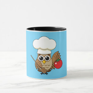 Mug Caricature de Chouette à Cuisine mignonne