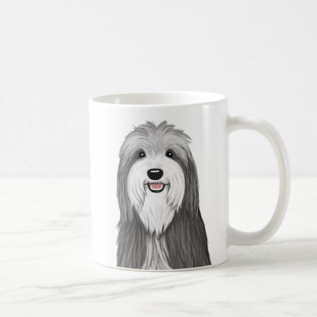 Mug Caricature de Collie à oreille mignonne Chien (Droite)