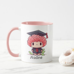 Mug Caricature de Cute Kawaii Graduation personnalisée