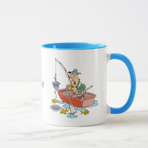 Mug Caricature de pêche amusante personnalisée