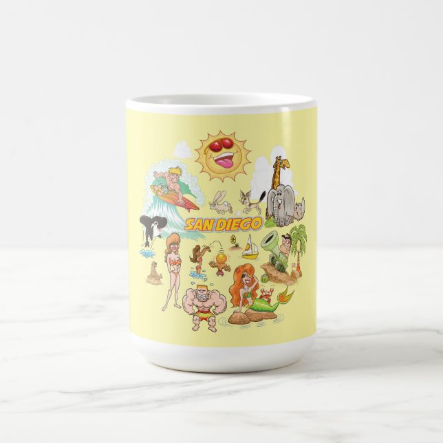 Mug Caricature de San Diego en Californie (Centre)