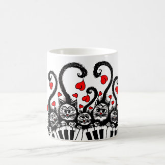 Mug Caricature des chats et des coeurs