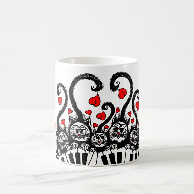 Mug Caricature des chats et des coeurs (Centre)