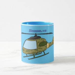 Mug Caricature d'hélicoptère camoflage de l'armée
