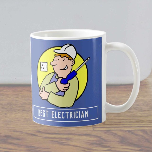Mug Caricature électronique avec votre nom Choice. (Créateur téléchargé)