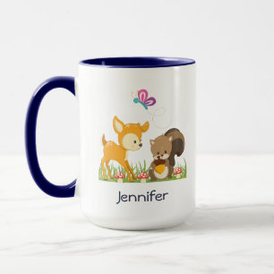 Mug Caricature en bois mignon