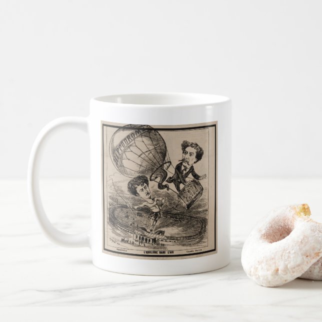 Mug Caricature Française Du Ballooniste En Ballon À Ai (Avec donut)