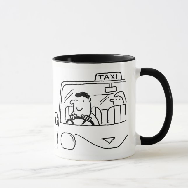 Mug Caricature pour chauffeur de taxi. Pilote de cabin (Droite)