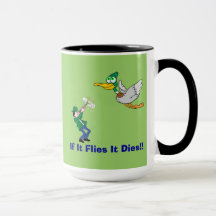 Caricature Volant Canard Et Chasseur