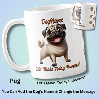 Mug Carlin, ajouter le nom du chien, modifier le texte