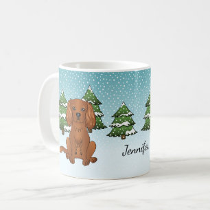 Mug Carlin Cavalier King Charles Spaniel Ruby en Hiver