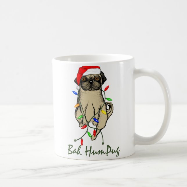 Mug Carlin Chien Bah Humpug Funny Noël (Droite)