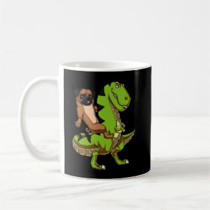 Mug Carlin Chien équitation T-Rex Dinosaur