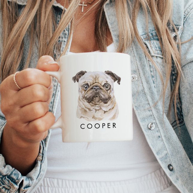 Mug Carlin personnalisé Nom du chien Amoureux des chie (Créateur téléchargé)