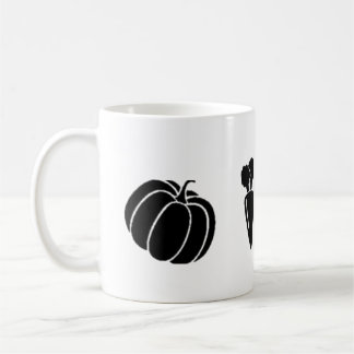 Mug carotte citrouille noire vectorielle légumes
