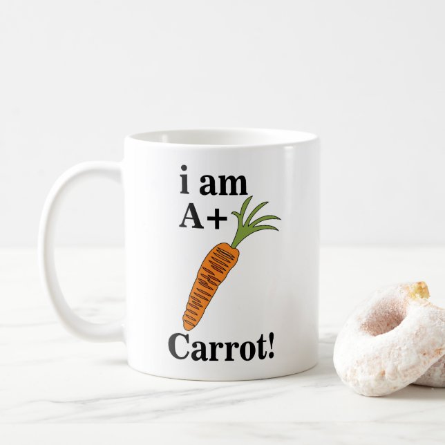 Mug Carotte Je suis A+ Carotte drôle (Avec donut)