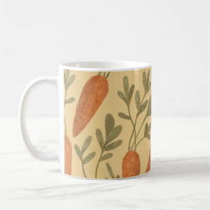 Mug Carottes dessinées à la main, motif sans couture c