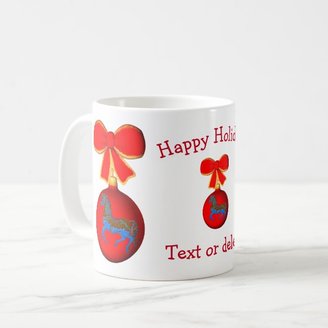 Mug Carousel Horse Noël Vacances Personnalisées (Devant gauche)