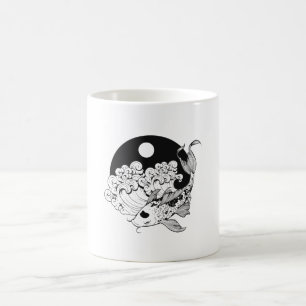Mug Carpe japonaise koi avec Yin & Yang Arrière - plan