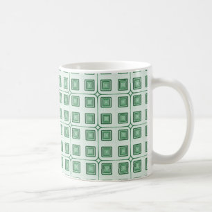Mug Carré de charme rétro, Vert foncé