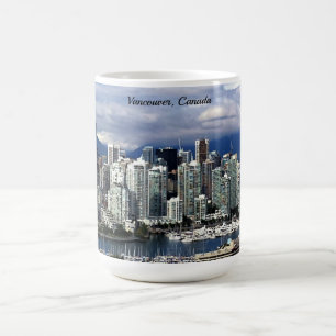 Mug Carré de skyline de Vancouver, Canada