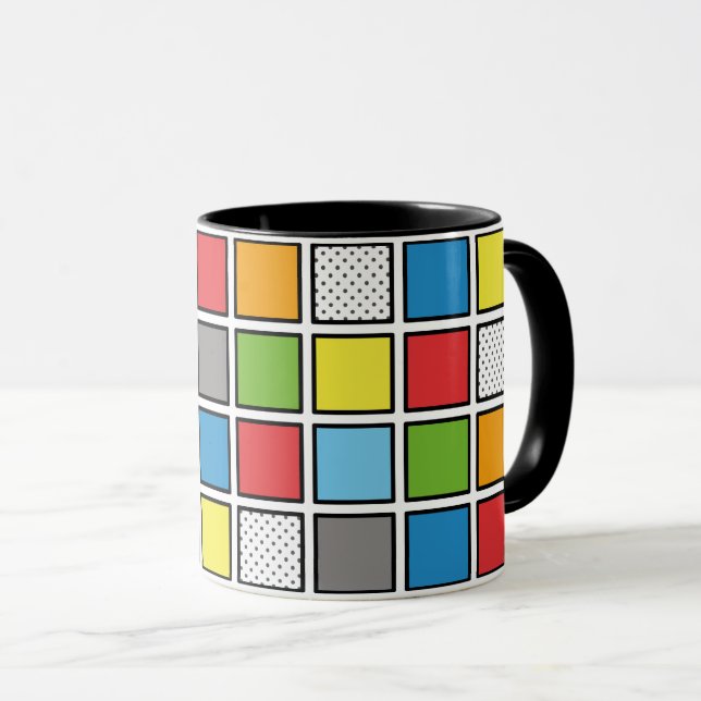 Mug Carré du style de bande dessinée (Devant droit)