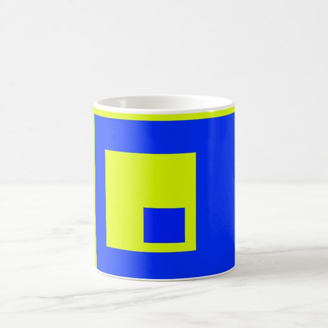 Mug Carré jaune et bleu (Centre)