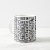 Carré noir blanc Labyrinthe Op Art Motif grec