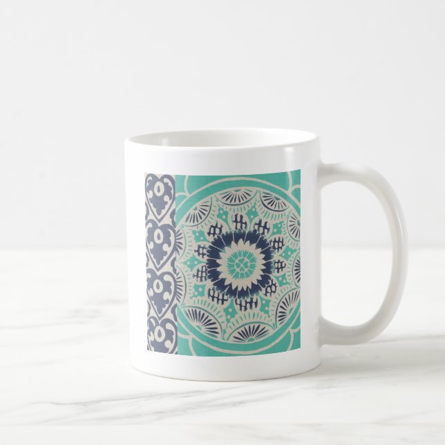 Mug Carreau bleu Batik III (Droite)