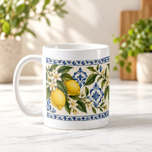 Mug Carreau Botanique Verger de Citrons Méditerran